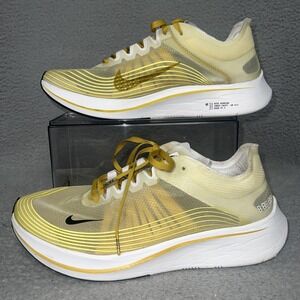 Nike Zoom Fly SP Men's Size 12.5 Dark Citron‎ Racing Shoes Lace Up AJ9282-300